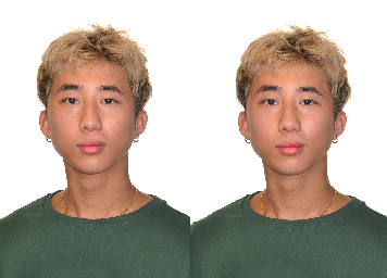 Example passport photo set of 2 — a child photographed against a white background